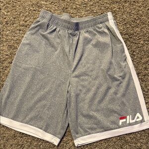 Fila Boys’ Athletic Shorts in Gray and White